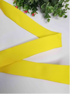 Лента репсовая с проволокой по краям 3,8см. (желтый), метр